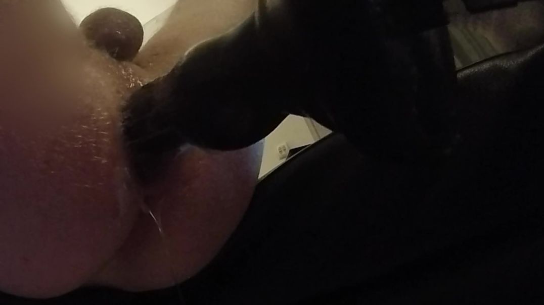 Machine fucked by big dildo